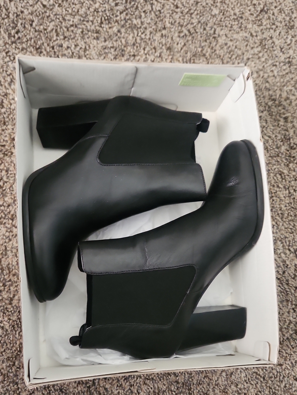Michael Kors - Black Leather Chelsea Block Heel Ankle Boots